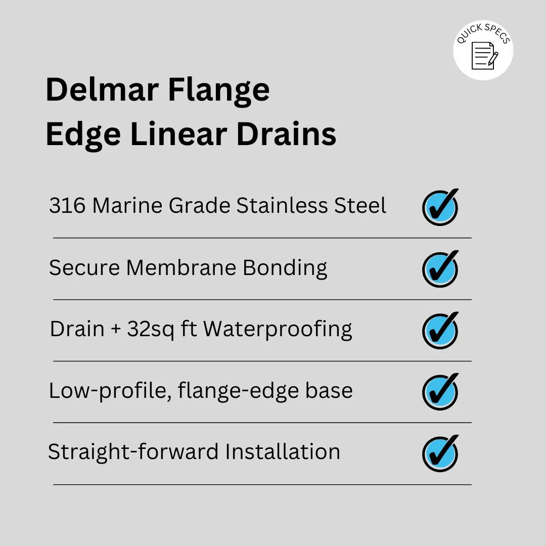 Delta Delmar Flange Edge Linear Drain