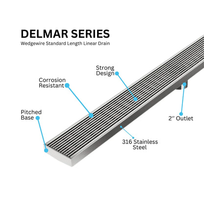 Wedgewire Delmar Standard Length Linear Drain