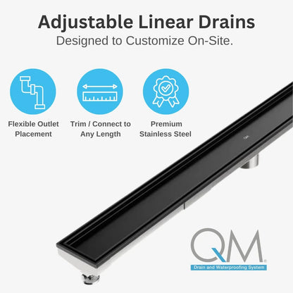 Mist (Tile-In) Adjustable Kit Delmar Linear Drain 3" High Flow