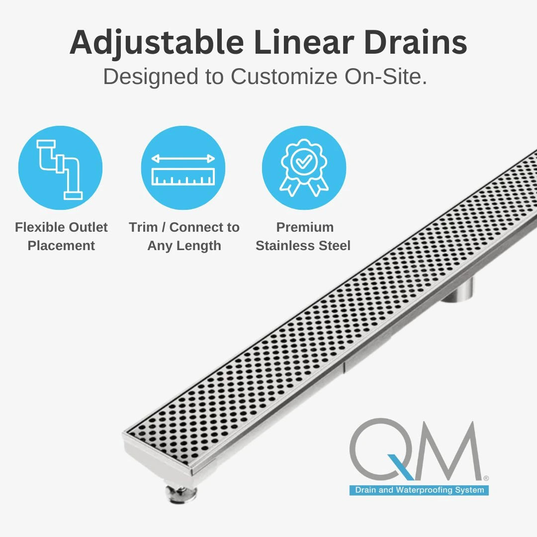 Perforated Adjustable Kit Delmar Linear Drain 3" High Flow