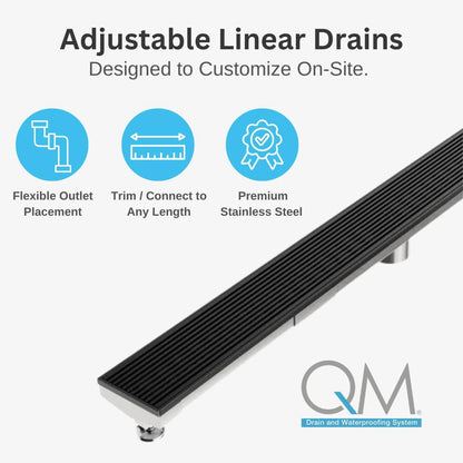 Wedgewire Adjustable Kit Delmar Linear Drain 2" outlet