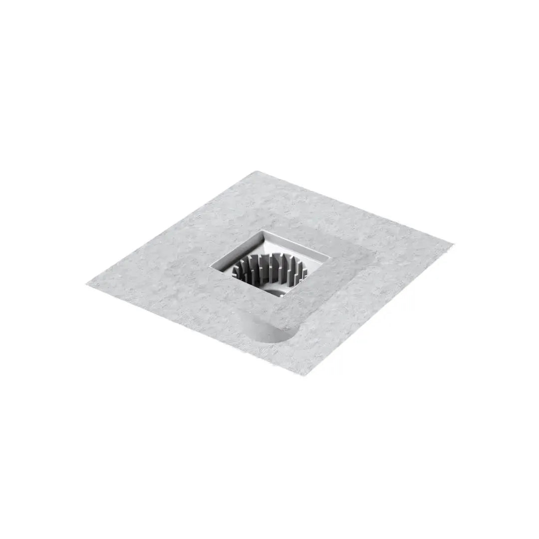 QM Drain Bonded Flange Square Drain, featuring a durable stainless-steel square drain with integrated bonded flange for secure waterproofing. Designed for efficient water drainage and seamless tile integration in modern luxury bathroom and shower installations.