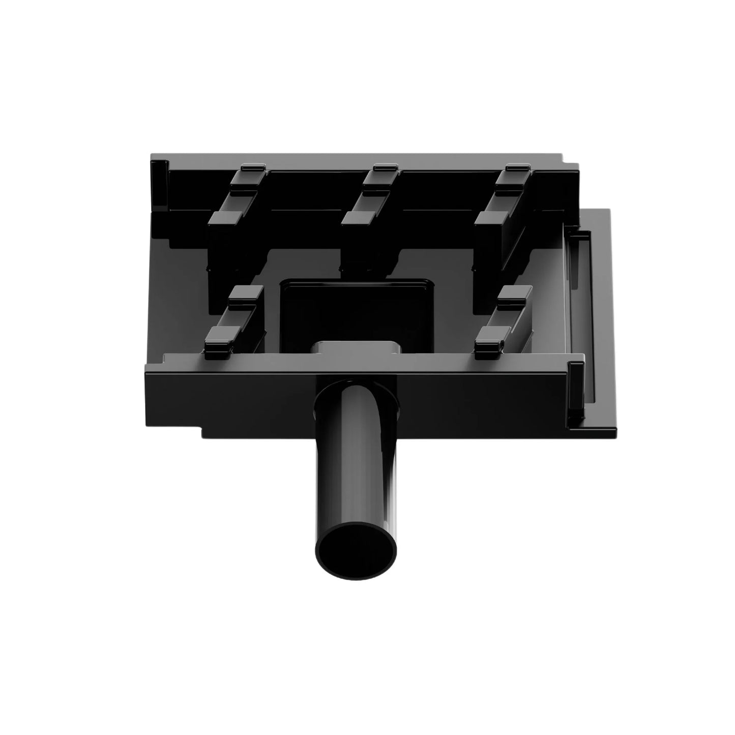 QM Drain Corner Horizontal Outlet 22, featuring a durable stainless-steel component designed for 90-degree horizontal water flow in linear drain systems. This accessory ensures efficient drainage and seamless integration in modern luxury shower and bathroom installations.