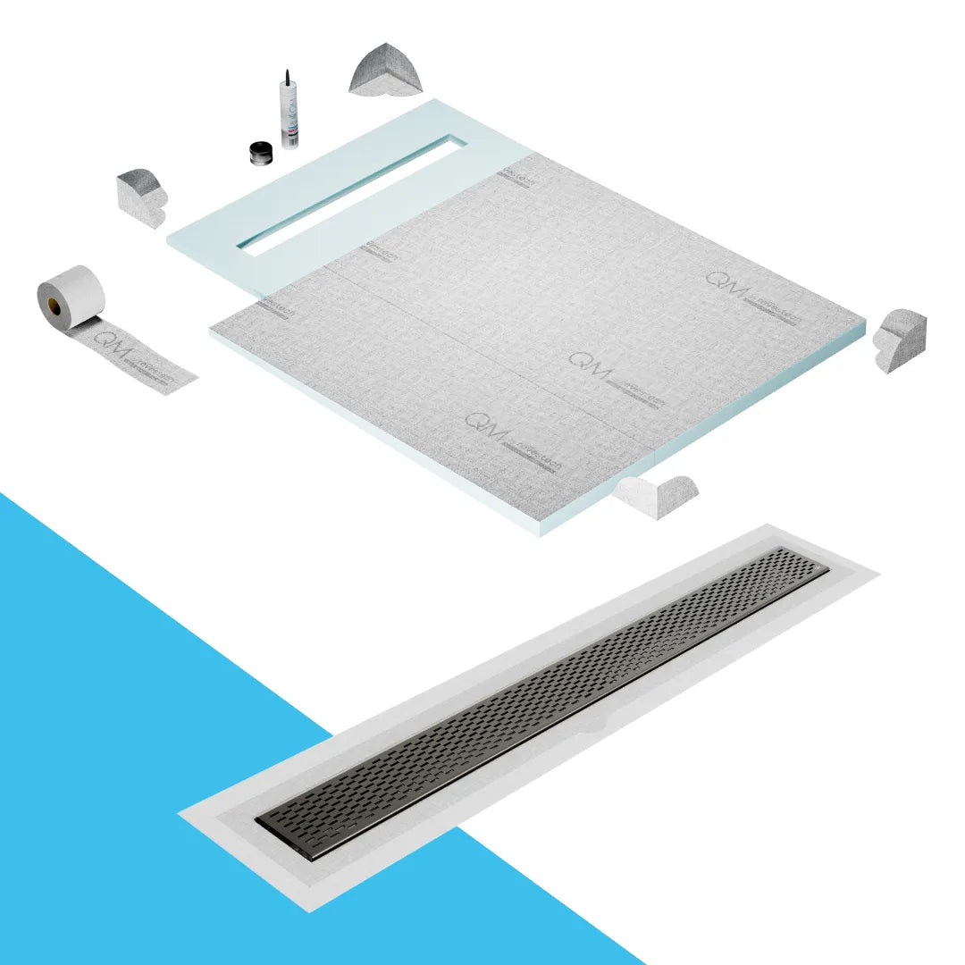 Prefab Shower Pan Kit and Delta Linear Drain