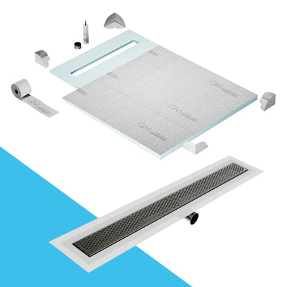 Prefab Shower Pan Kit and Delta Linear Drain