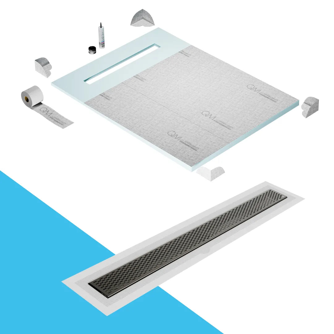 Prefab Shower Pan Kit and Delta Linear Drain