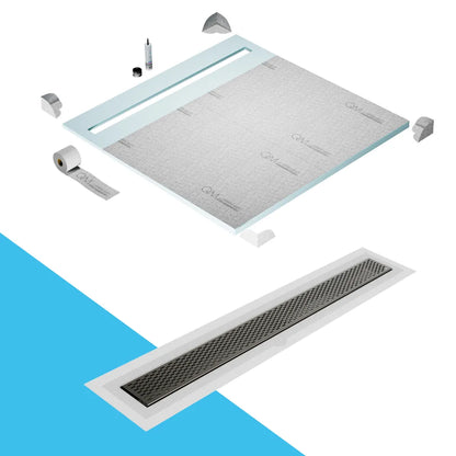 Prefab Shower Pan Kit and Delta Linear Drain
