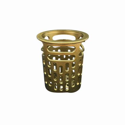 QM Drain Hair/Debris Strainer for Delmar Linear Drains, designed to effectively capture hair, soap scum, and debris, preventing blockages and ensuring smooth water drainage. Made from durable stainless steel, this strainer is easy to remove for cleaning and comes in Gold, Satin, Black, and Bronze finishes, keeping your Delmar Linear Drain system efficient and clog-free