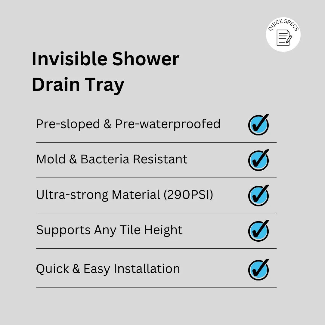 Invisible Shower Drain Tray
