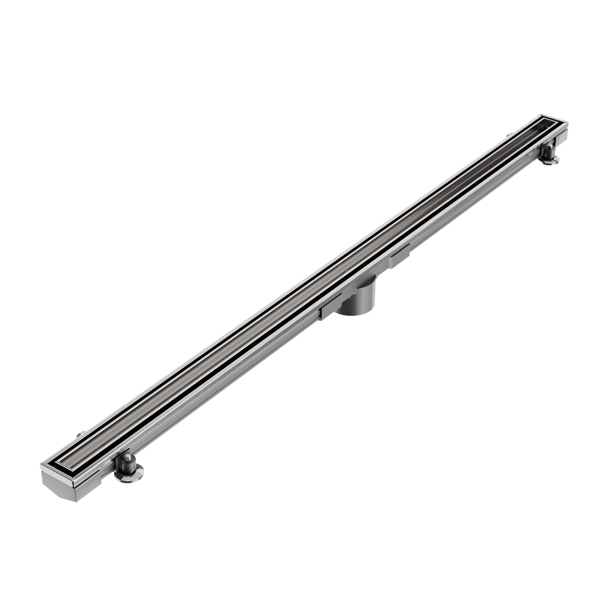 A mirror-like Polished finish on the Mist Couture Lagos adjustable linear drain by QM Drain provides a high-gloss, upscale appearance. This marine-grade 316 stainless steel tile-in drain is available in 36, 48, 60, 72, and 96-inch sizes to accommodate diverse architectural shower configurations.