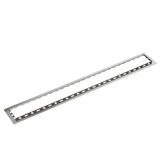 A high-quality Tile Guard by QM Drain in a refined Satin finish, specifically designed to protect tile edges. This model is available in both 0.5-inch and 1-inch heights to accommodate various tile thicknesses, ensuring a clean and flush professional installation in modern showers.