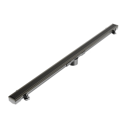 The Luxe Gray finish on the Wedgewire Couture Lagos adjustable linear drain provides a sleek, muted metallic appearance. Ideally suited for modern gray-toned bathrooms, it is available in a full range of sizes from 36 up to 96 inches long.