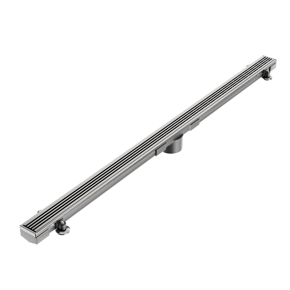 Featuring a brilliant Polished mirror-like finish, the Wedgewire Couture Lagos adjustable drain by QM Drain adds a touch of glamour to the bathroom. Available in multiple sizes up to 96 inches, it combines high-gloss aesthetics with superior corrosion resistance.