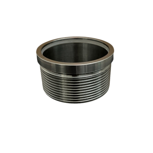 Stainless steel threaded nipple for 2 inch flange with gasket, designed to provide a secure and leak-proof connection in drain and plumbing systems.